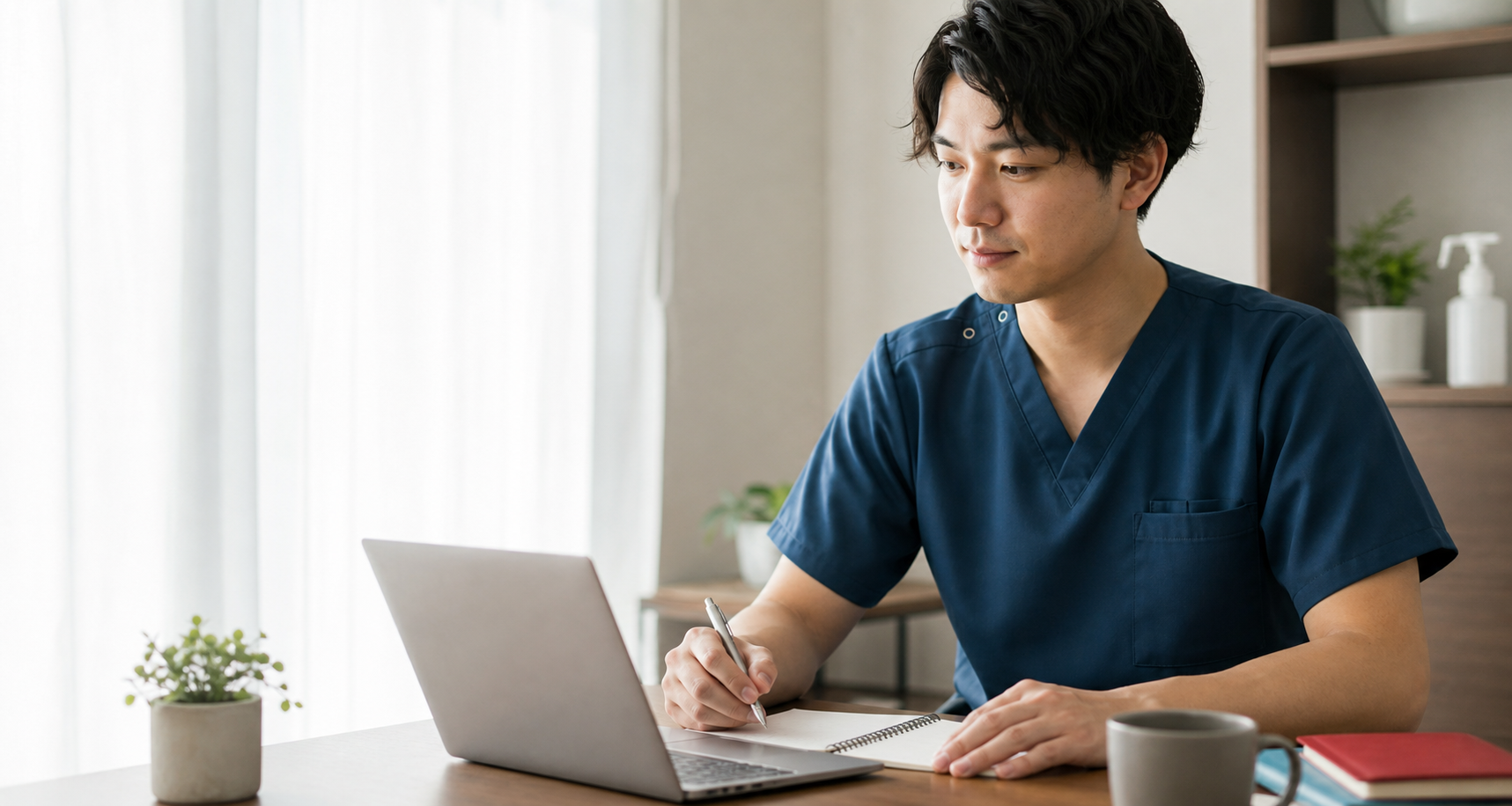 働き方を見直す男性看護師のイメージ