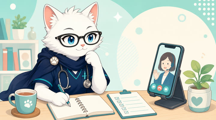 ナース専科転職のキャリアパートナーに希望条件をヒアリングされるイメージイラスト