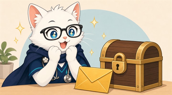 非公開求人に目を輝かせている猫ナース