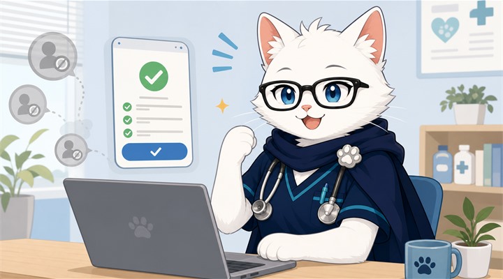 退会・連絡停止の手続きをしてスッキリしているイラスト